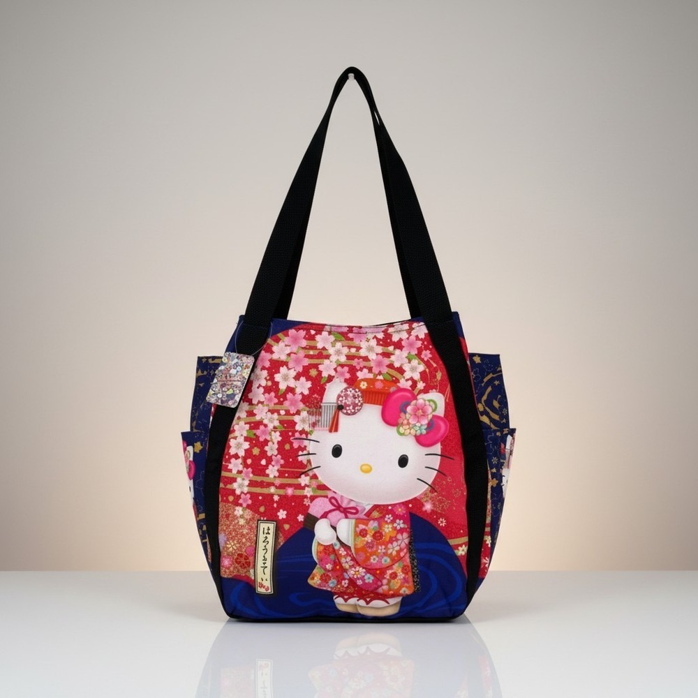 Sanrio Hello Kitty‎ Balloon Shoulder Bag Kimono Manufatto Sakura Japan NWT